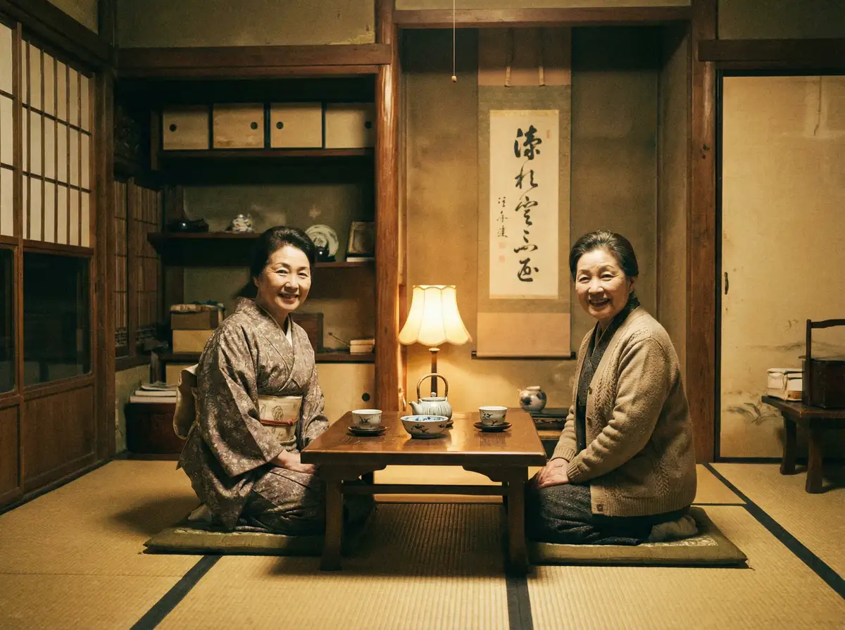 两位优雅的 人妻-偷情视频最新原创与精选|人妻 在日式茶室中品茶交谈